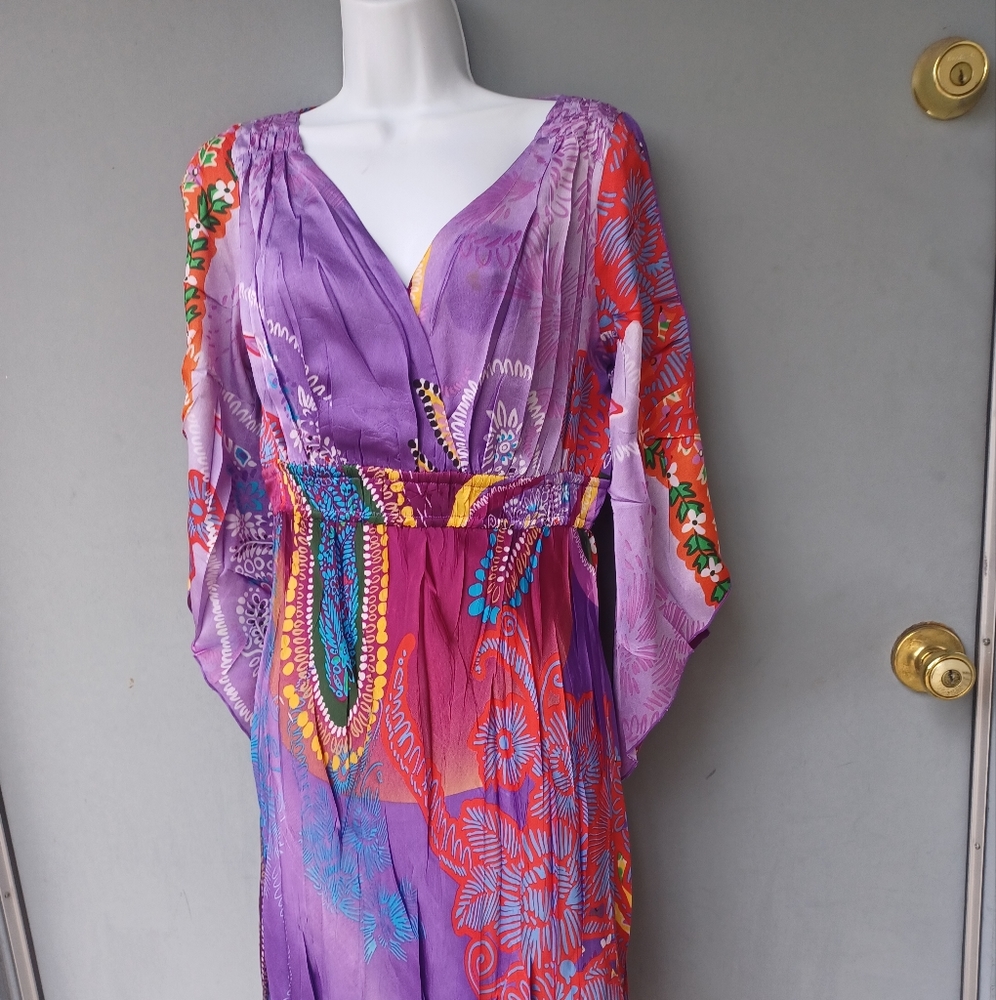 I Am Alberta Makali multicolored pleated flared dress M. - Picture 7 of 7